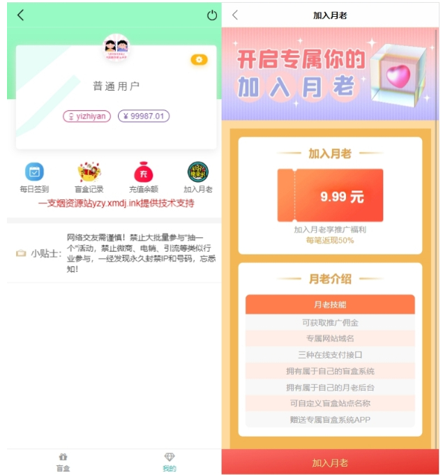A0965-最新交友盲盒系统月老加盟无限分站可封包app