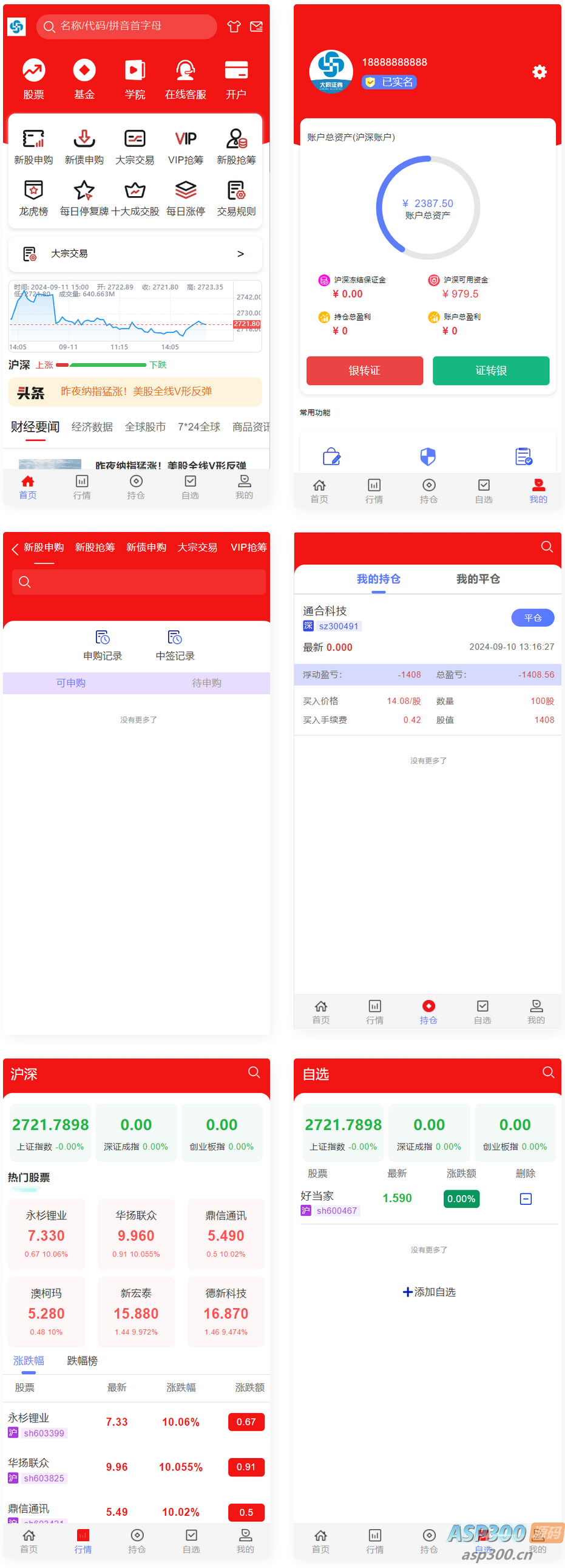 红色UI的2024股票系统源码