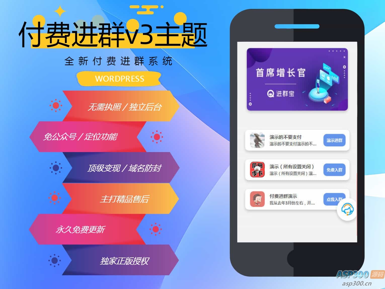 wp付费进群系统V3源码-开心版，附绕授权教程