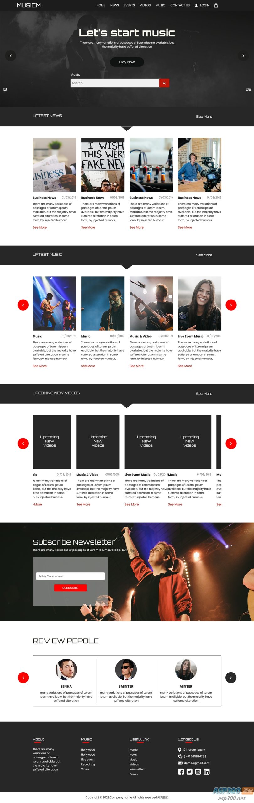 音频音乐资讯网站源码 HTML5模板