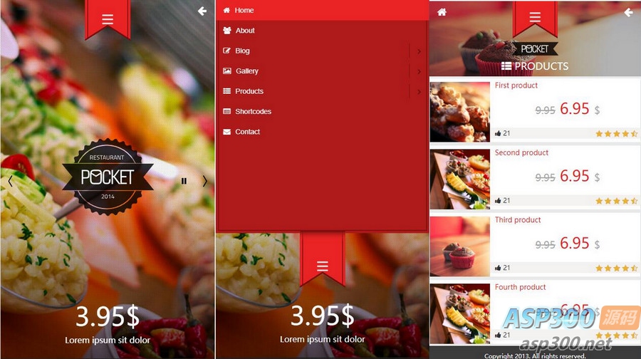 微官网美食订餐HTML5触屏订餐模板源码